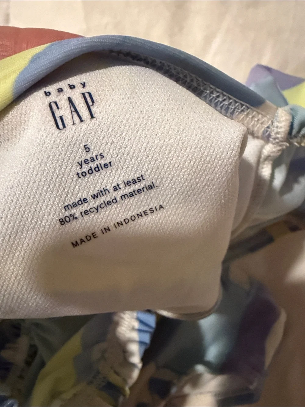 GAP Kids Two-Piece Swimsuit in Pastel Blue, Lavender & Yellow